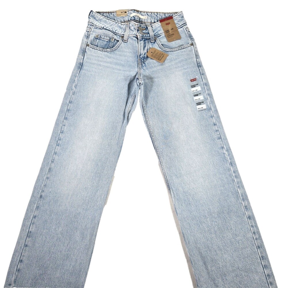 Levi's Superlow Loose Jeans Light Wash Blue Denim Women's Size 24x32 New